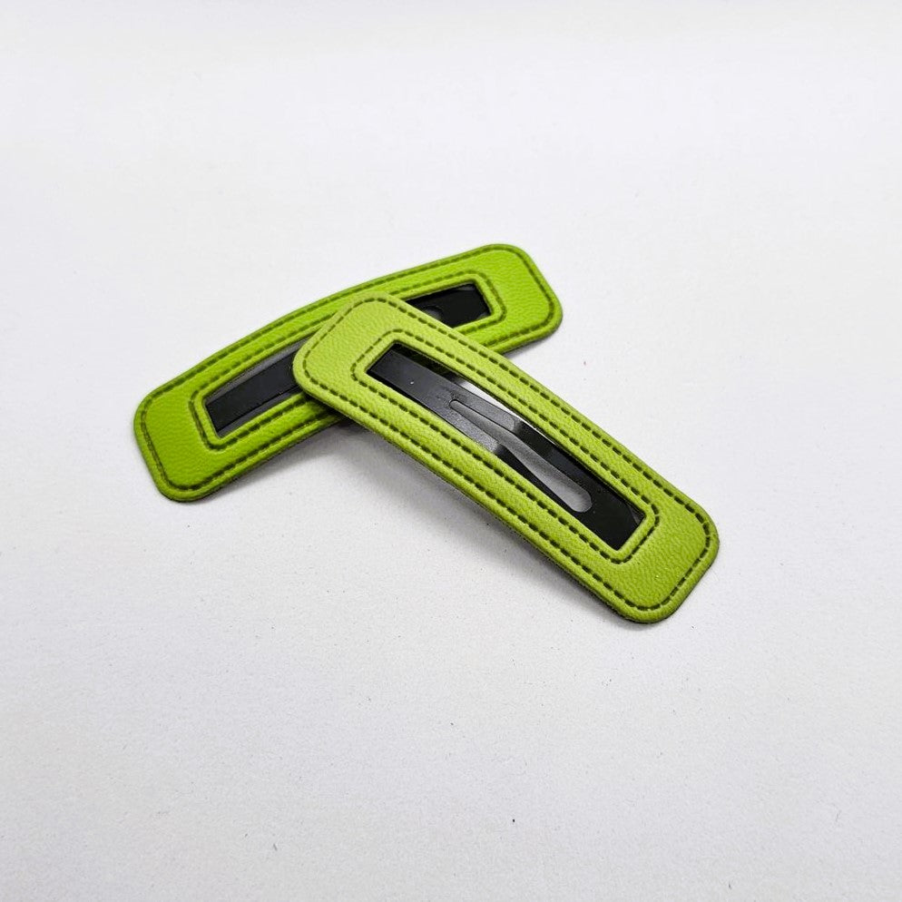 Boxie Brights Faux Leather Snap Clip - Pair