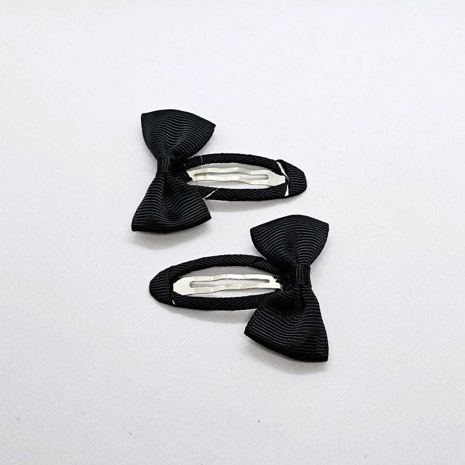 Winona Junior Ribbon Bow Snap Clip - Pair