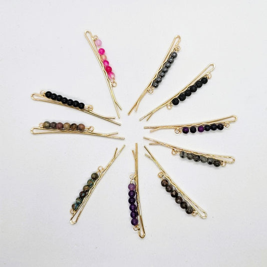 Yolanda Darks Beaded Hair Slide - Pair