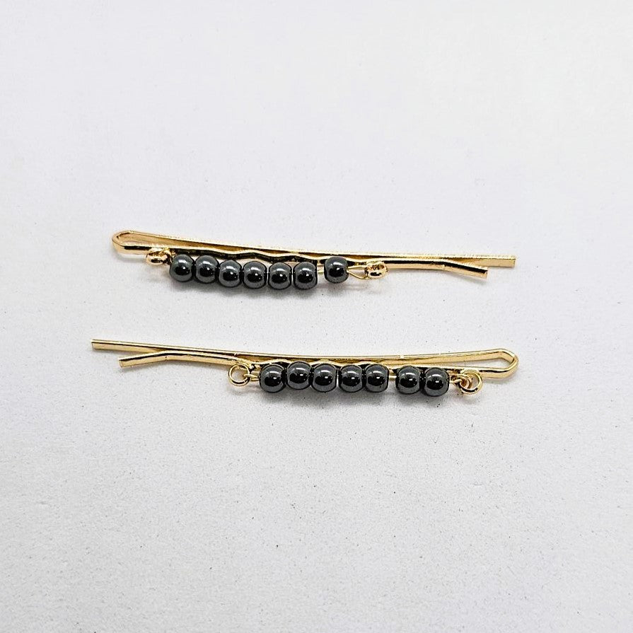 Yolanda Darks Beaded Hair Slide - Pair