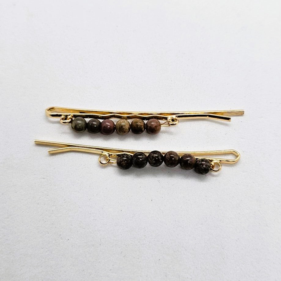 Yolanda Darks Beaded Hair Slide - Pair