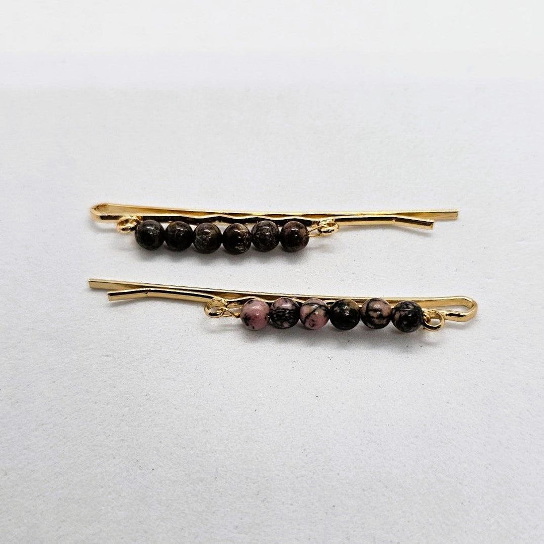Yolanda Darks Beaded Hair Slide - Pair