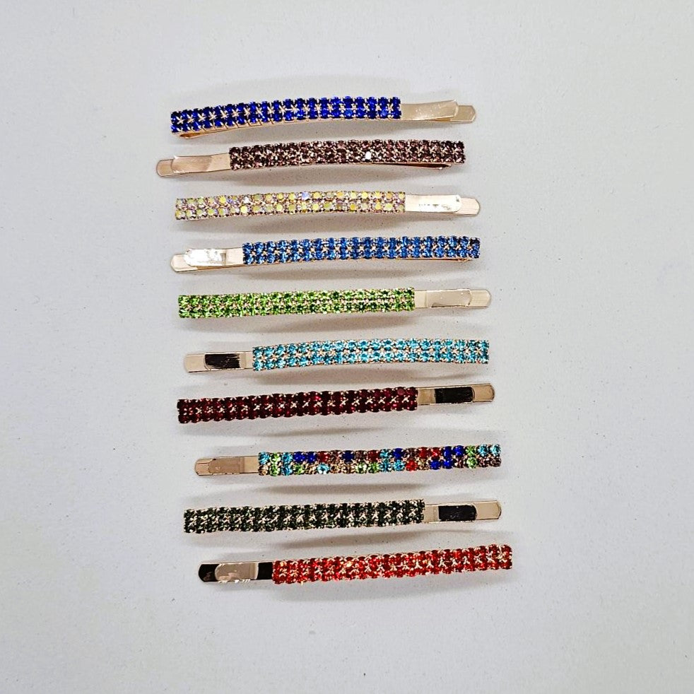 Deco Basic Crystal Hair Slide - Pair