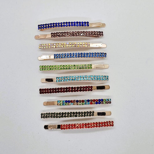 Deco Basic Crystal Hair Slide - Pair