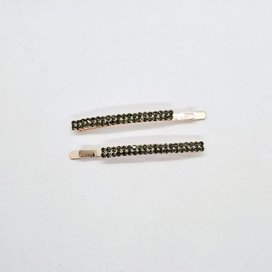 Deco Basic Crystal Hair Slide - Pair