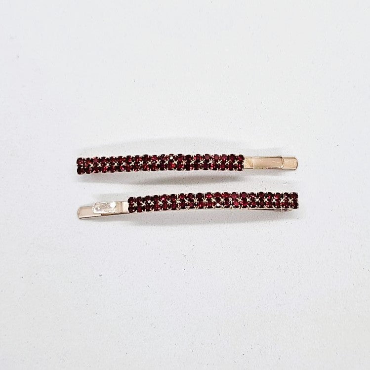 Deco Basic Crystal Hair Slide - Pair