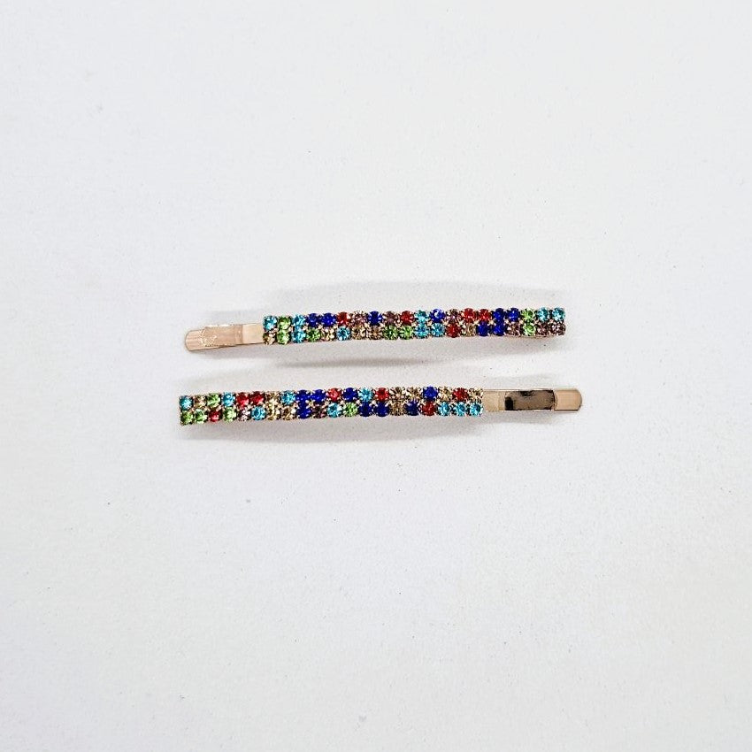 Deco Basic Crystal Hair Slide - Pair