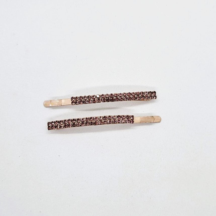 Deco Basic Crystal Hair Slide - Pair