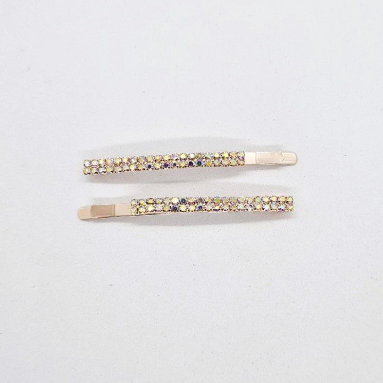 Deco Basic Crystal Hair Slide - Pair