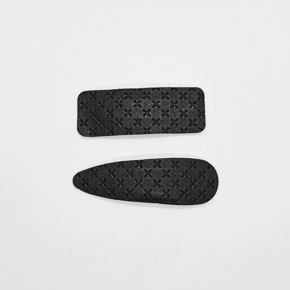 Theresa Faux Leather Snap Clip - Pair