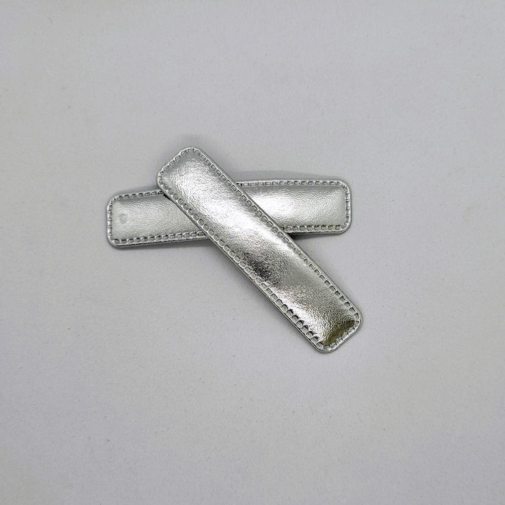 Ingrid Metallic Faux Leather Snap Clip - Pair