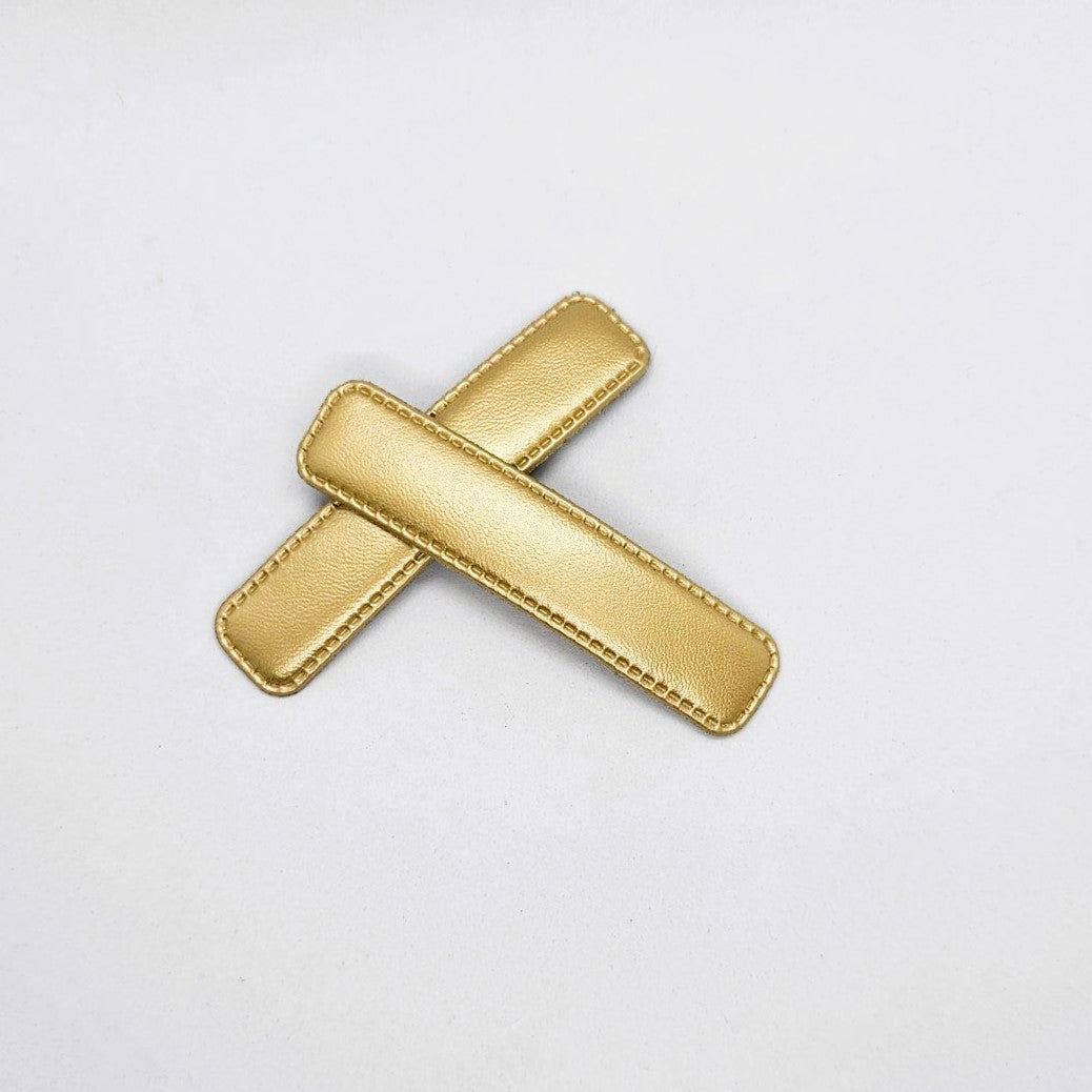 Ingrid Metallic Faux Leather Snap Clip - Pair