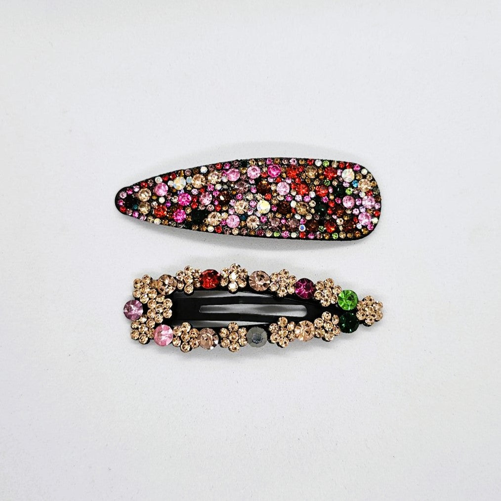 Confetti Diamante Snap Clip - Pair