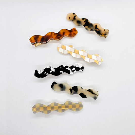 Wanda Autumn Wavy Resin Alligator Clip - Pair