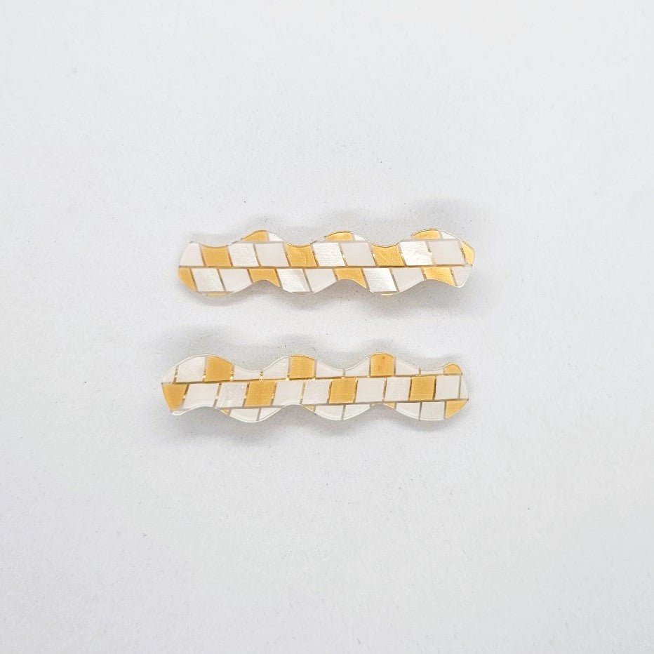 Wanda Autumn Wavy Resin Alligator Clip - Pair