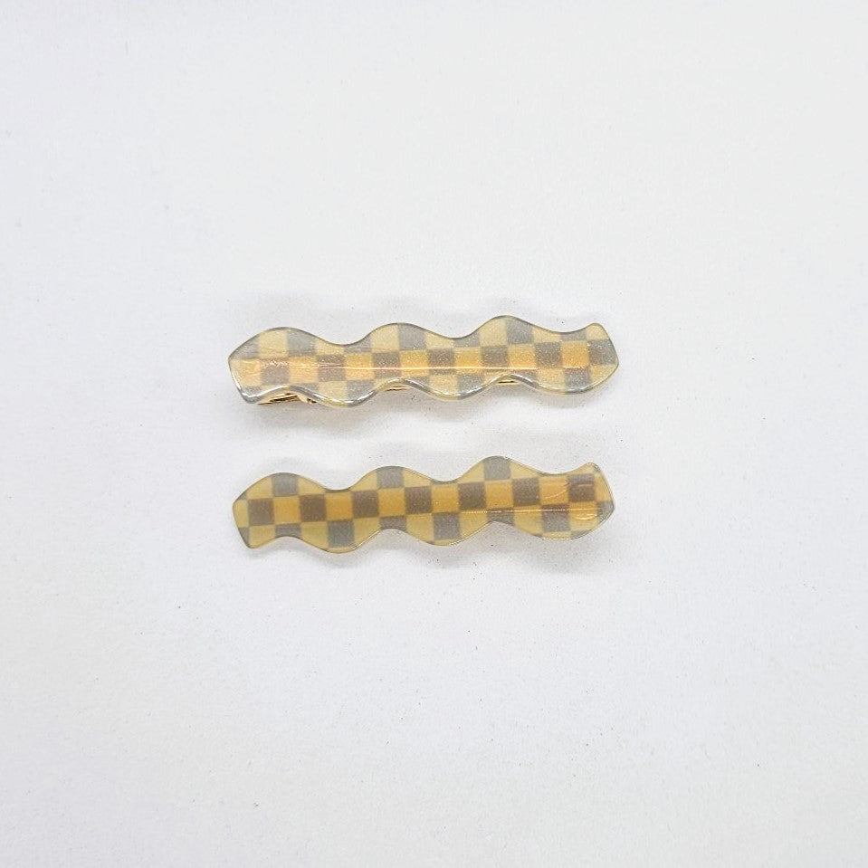 Wanda Autumn Wavy Resin Alligator Clip - Pair