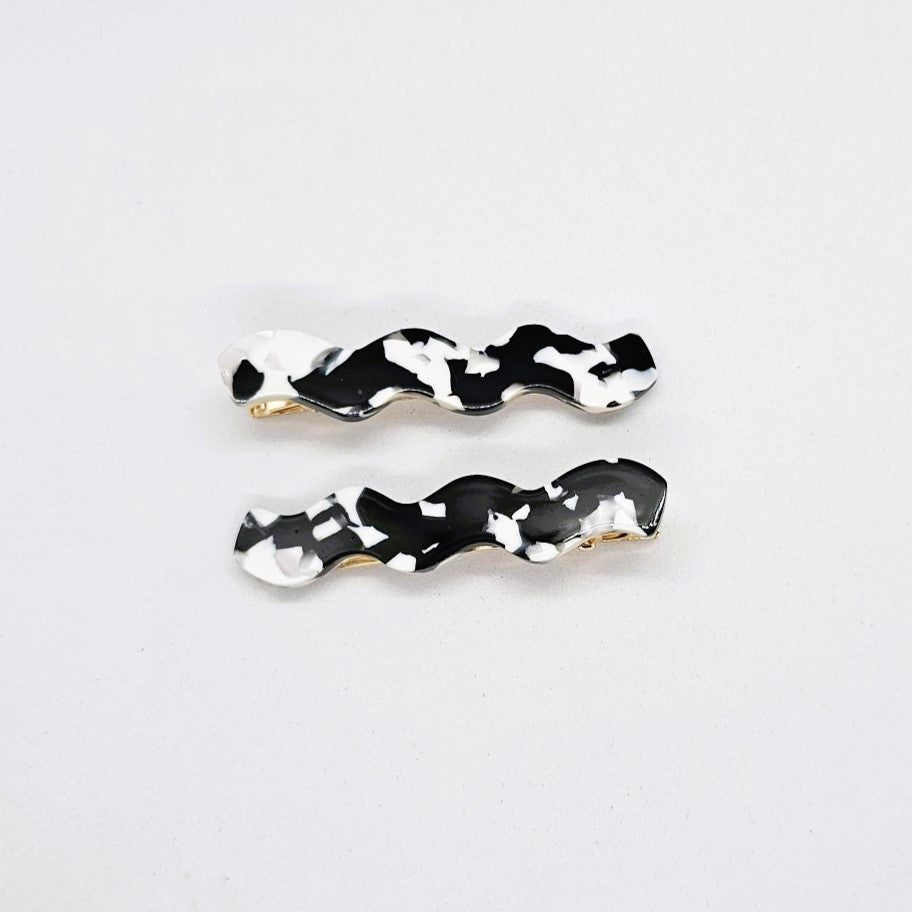 Wanda Autumn Wavy Resin Alligator Clip - Pair