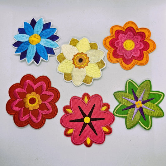 Hippie Multi-Coloured Handmade Flower Snap Clip
