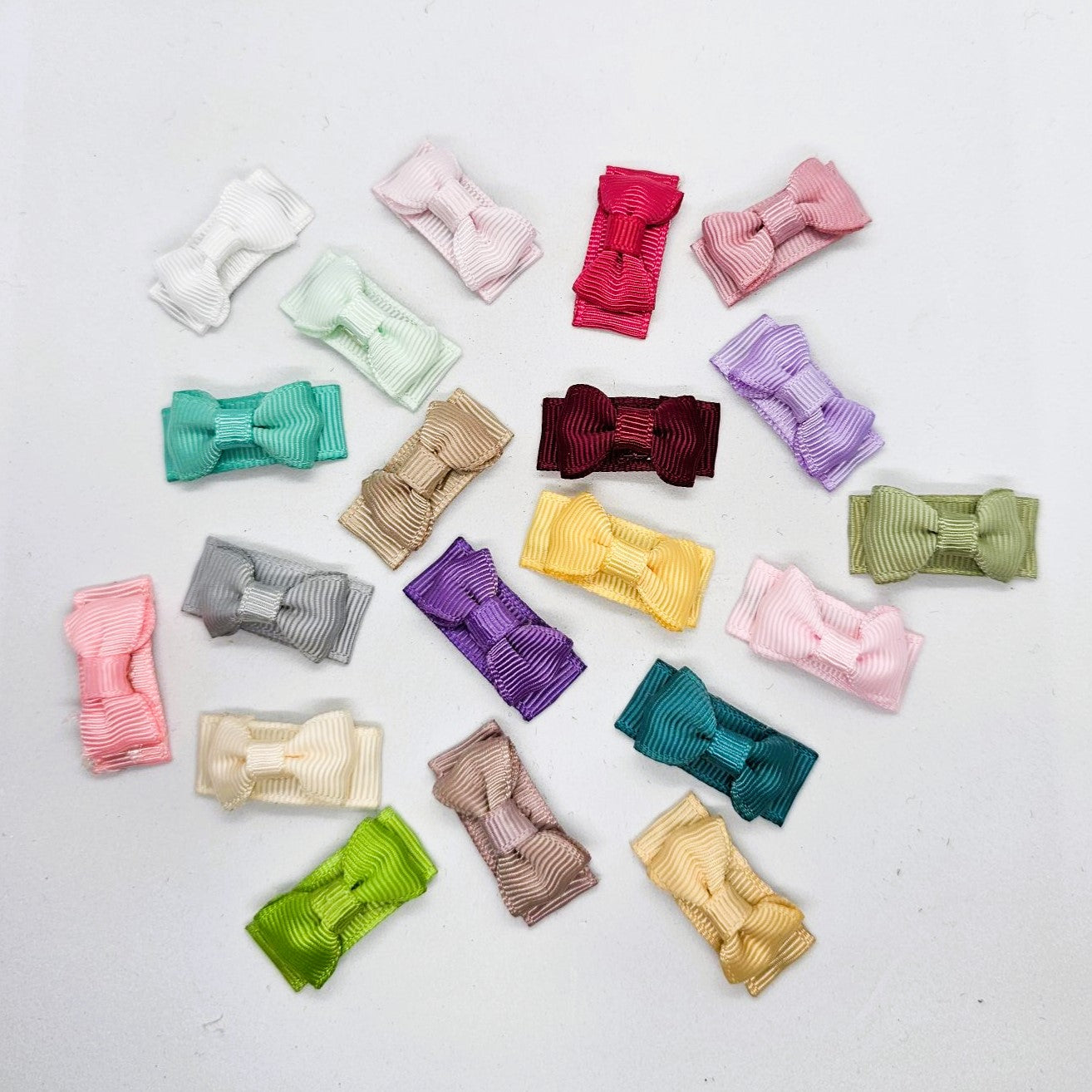 Micro Junior Grosgrain Bow Snap Clip - Pair