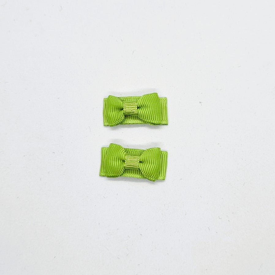 Micro Junior Grosgrain Bow Snap Clip - Pair