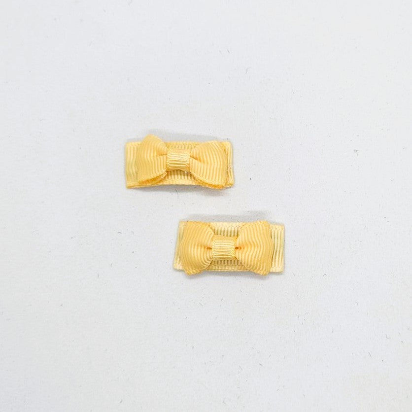 Micro Junior Grosgrain Bow Snap Clip - Pair