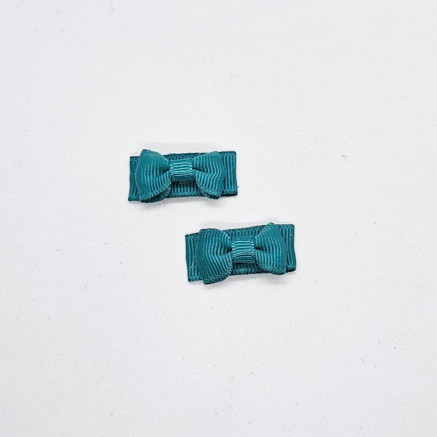 Micro Junior Grosgrain Bow Snap Clip - Pair