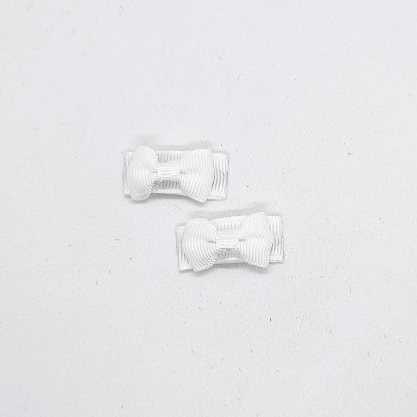 Micro Junior Grosgrain Bow Snap Clip - Pair