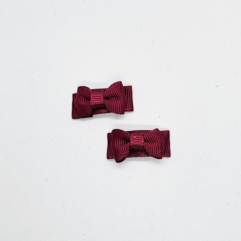 Micro Junior Grosgrain Bow Snap Clip - Pair