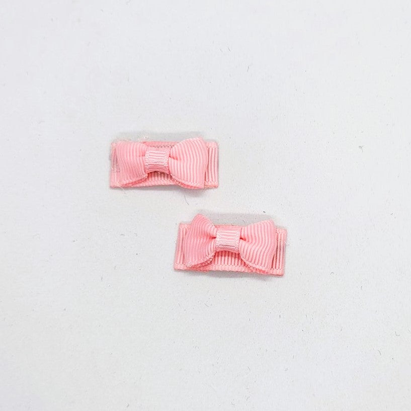 Micro Junior Grosgrain Bow Snap Clip - Pair