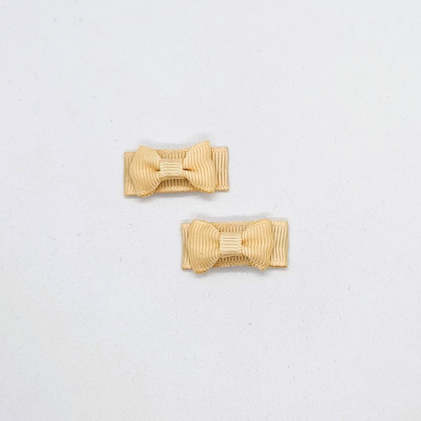 Micro Junior Grosgrain Bow Snap Clip - Pair