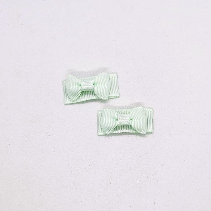 Micro Junior Grosgrain Bow Snap Clip - Pair