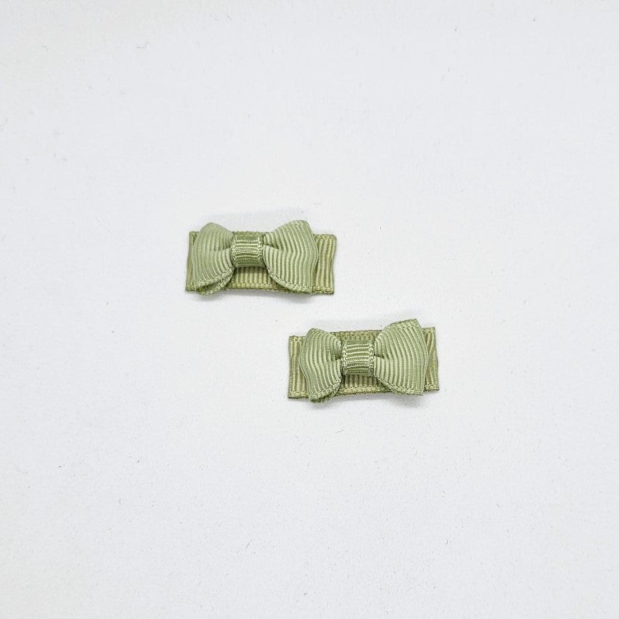 Micro Junior Grosgrain Bow Snap Clip - Pair