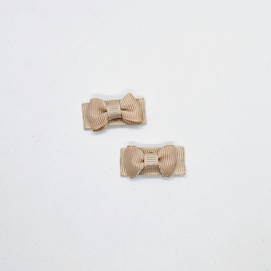 Micro Junior Grosgrain Bow Snap Clip - Pair