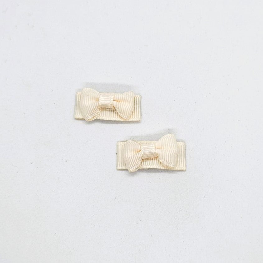 Micro Junior Grosgrain Bow Snap Clip - Pair