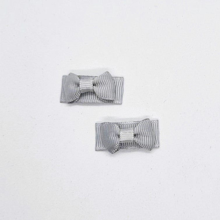 Micro Junior Grosgrain Bow Snap Clip - Pair