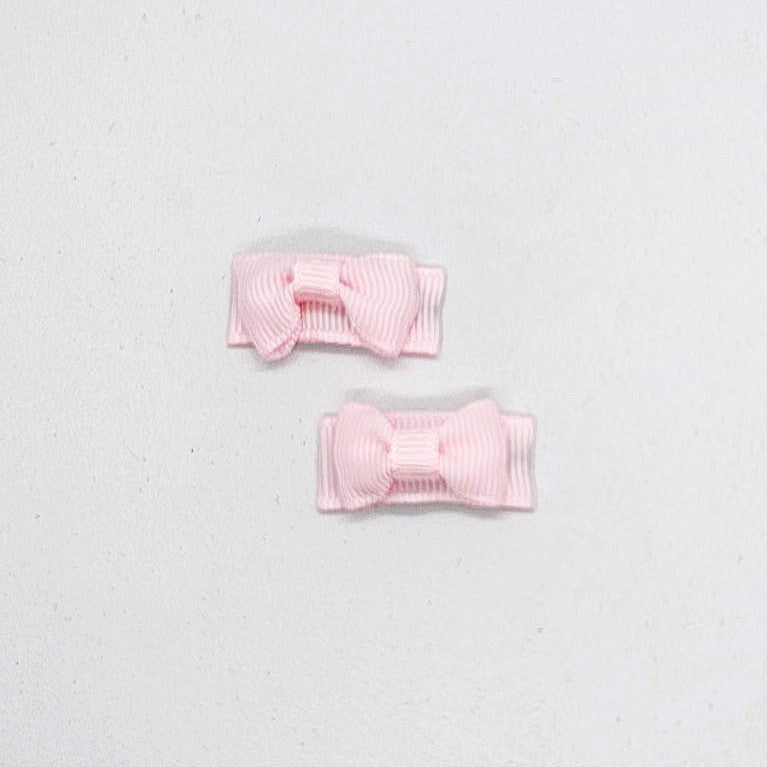 Micro Junior Grosgrain Bow Snap Clip - Pair