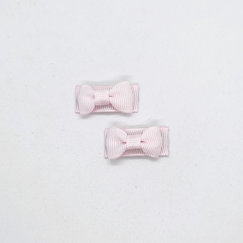 Micro Junior Grosgrain Bow Snap Clip - Pair