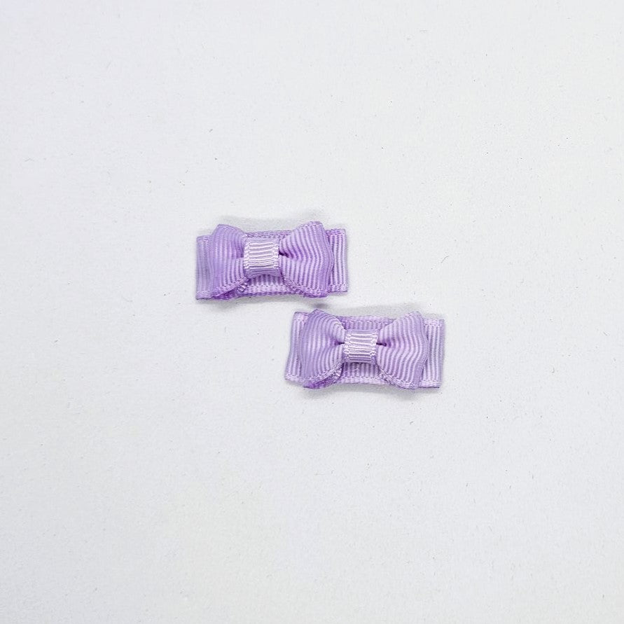 Micro Junior Grosgrain Bow Snap Clip - Pair