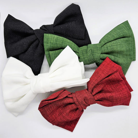 Janet Linen-Look Fabric Bow