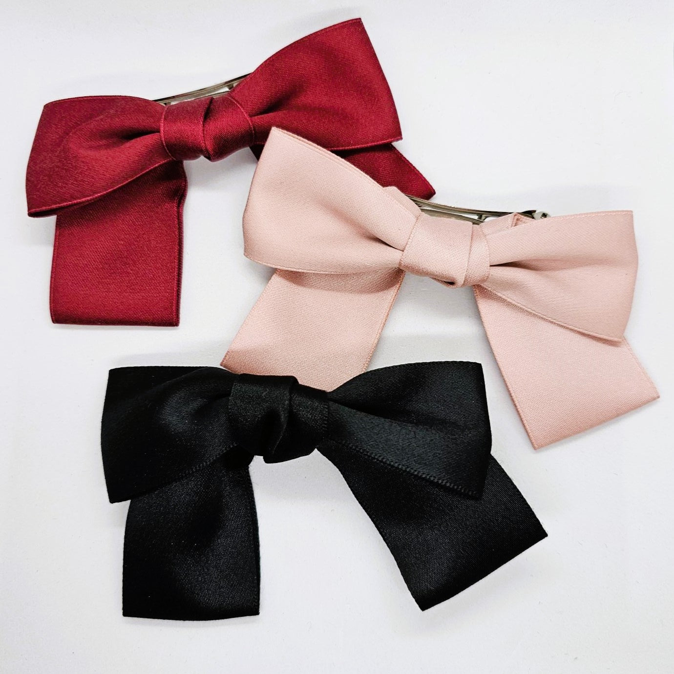 Elaine Satin Bow on Barrette