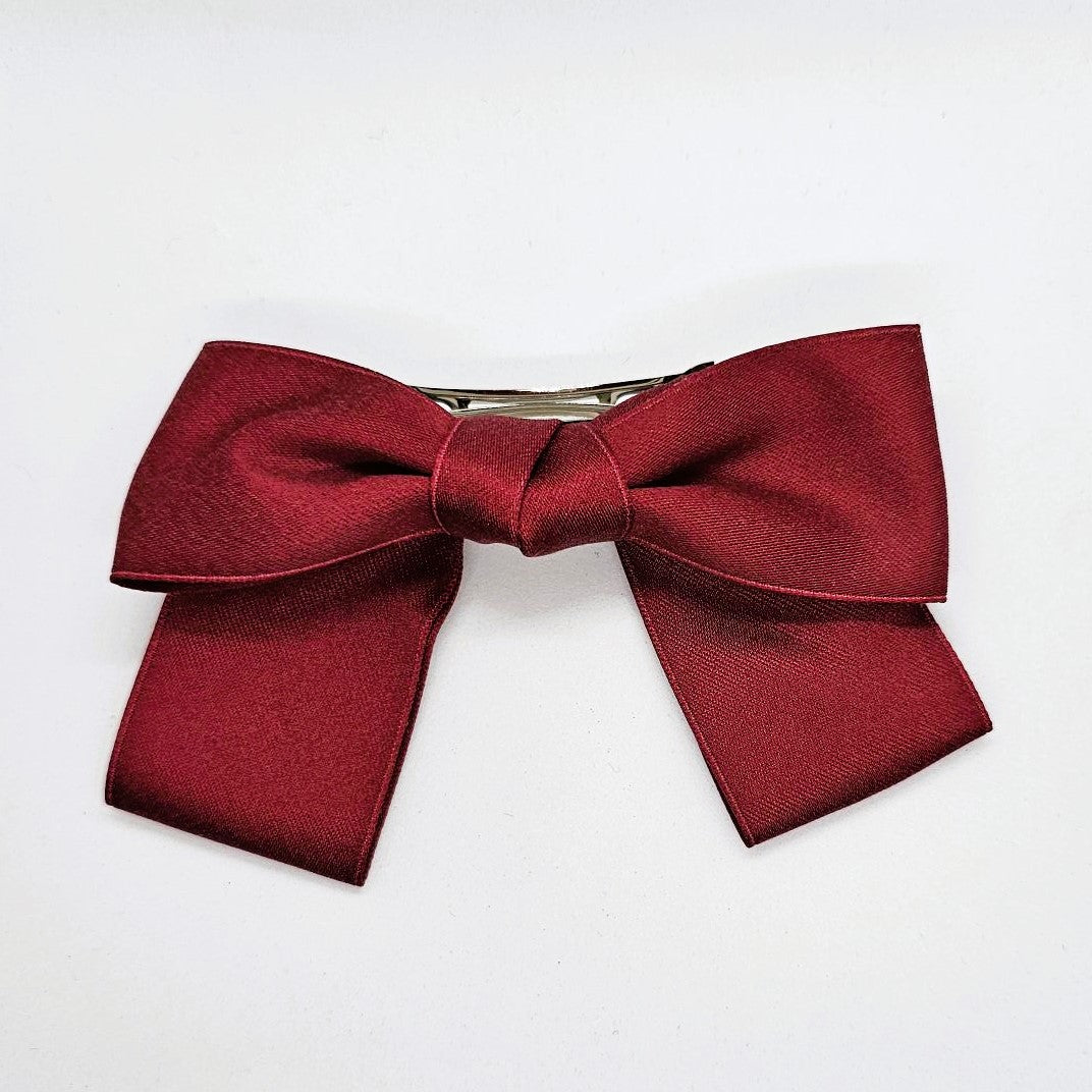 Elaine Satin Bow on Barrette