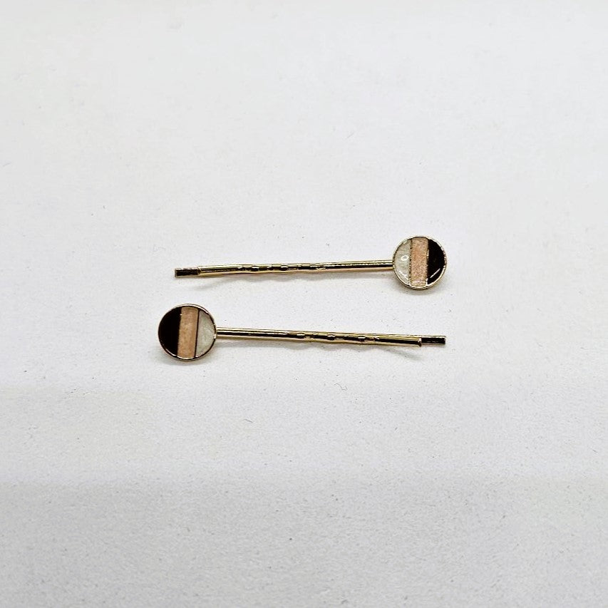 Elise Gold & Enamel Hair Slide - Pair