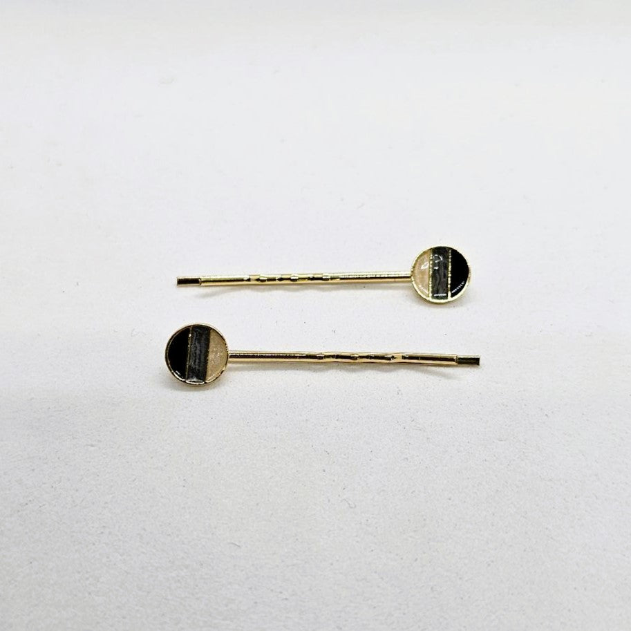 Elise Gold & Enamel Hair Slide - Pair