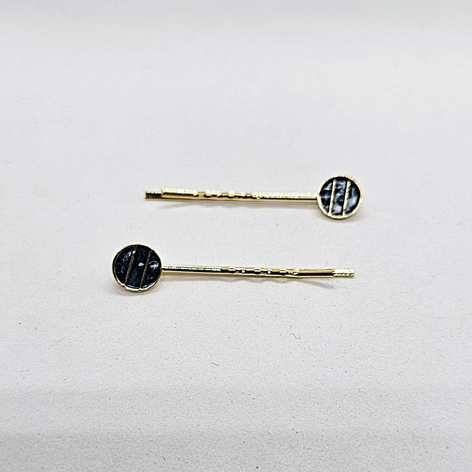 Elise Gold & Enamel Hair Slide - Pair
