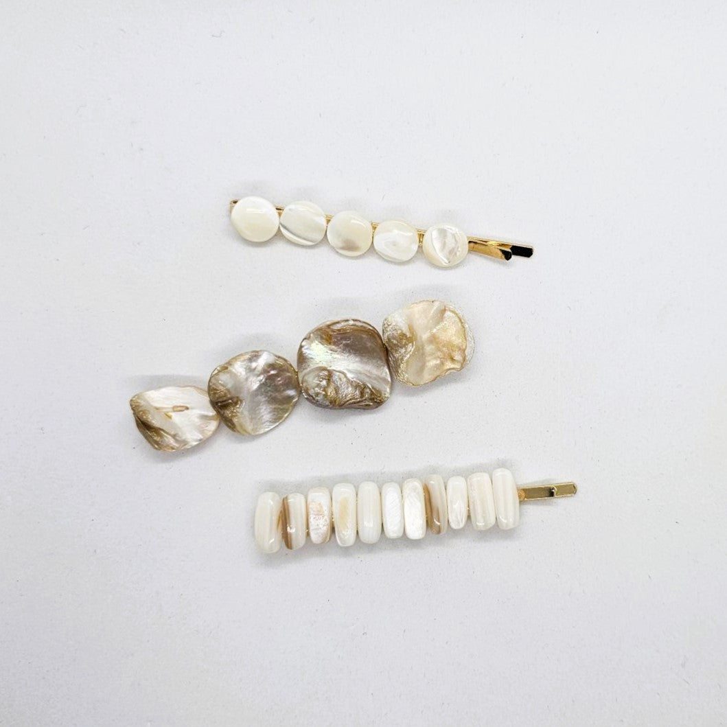 Shelley Handmade Genuine Mother of Peal Hair Slide - Pair