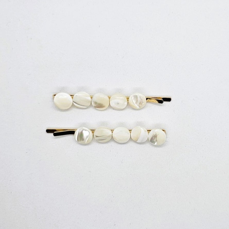 Shelley Handmade Genuine Mother of Peal Hair Slide - Pair
