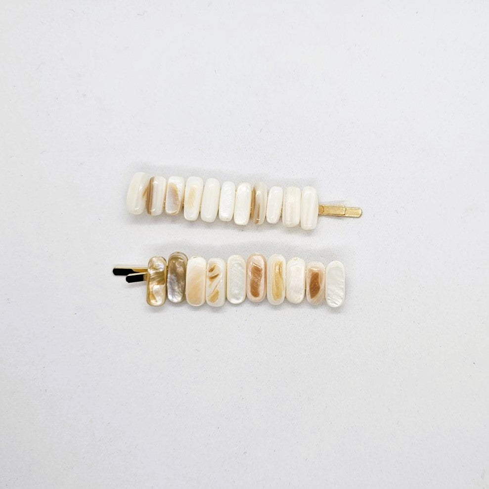 Shelley Handmade Genuine Mother of Peal Hair Slide - Pair