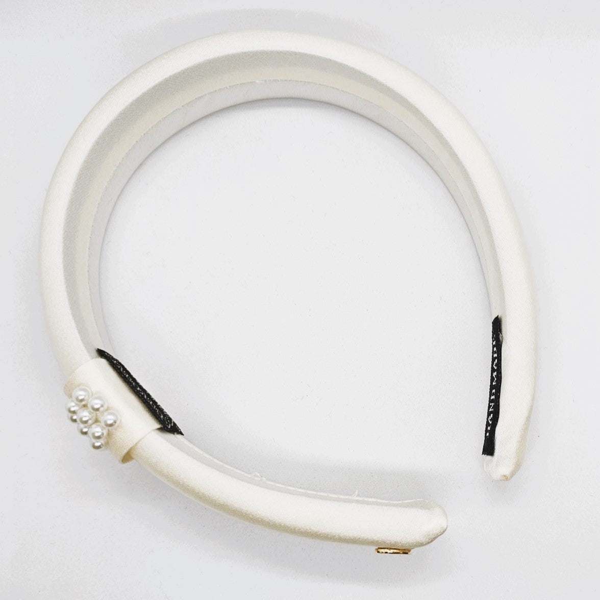 Amanda Pearl-Embellished Satin Headband