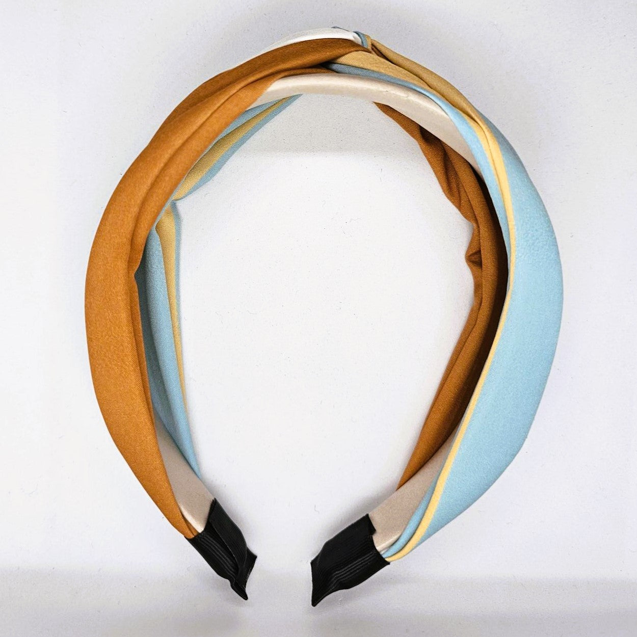 Thomasina Tan Blue & Cream Knotted Headband