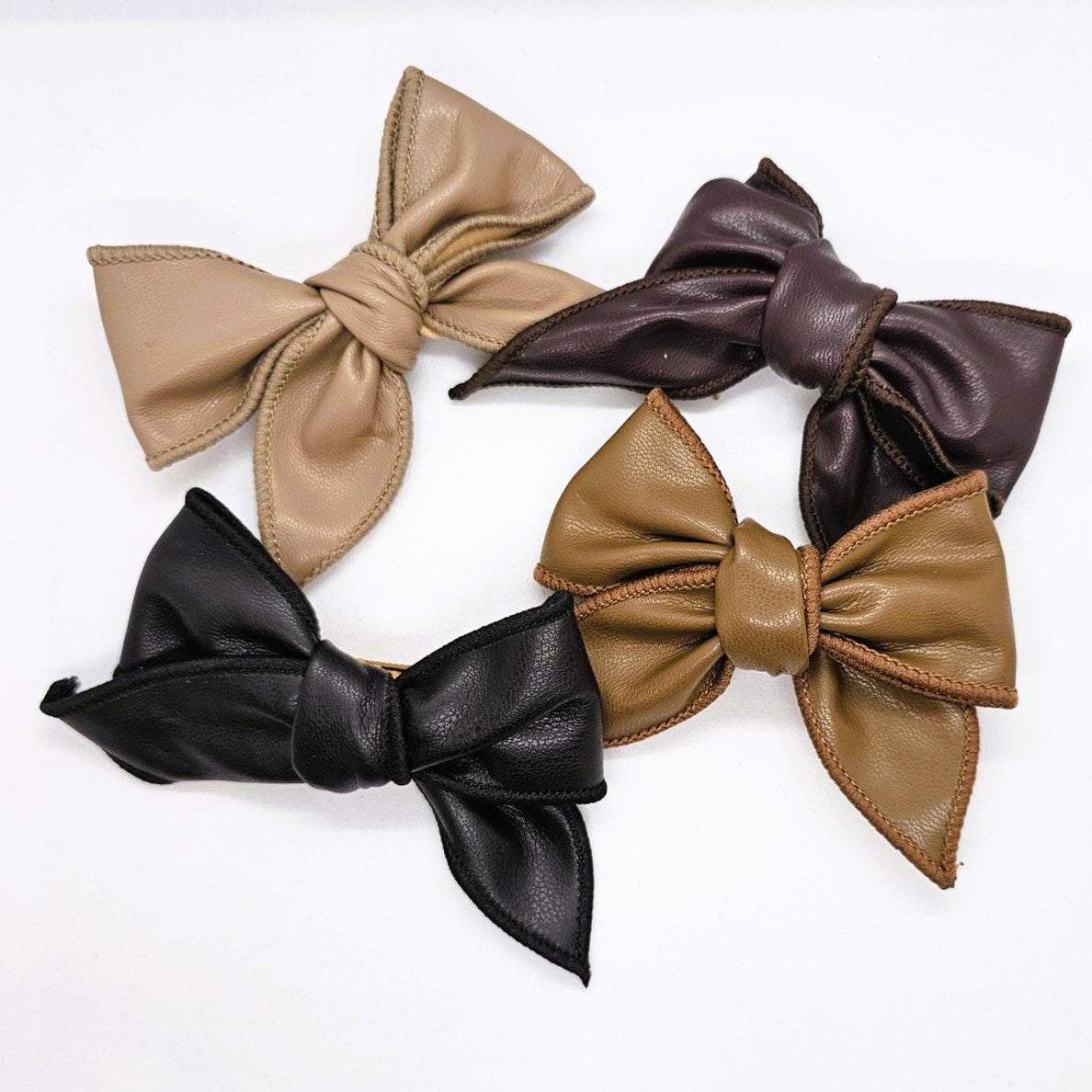 Ivanka Faux Leather Bow on Alligator Clip
